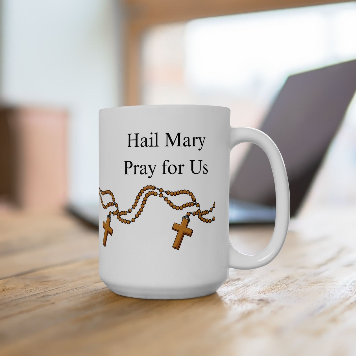 Rosary & Hail Mary 15oz Mug