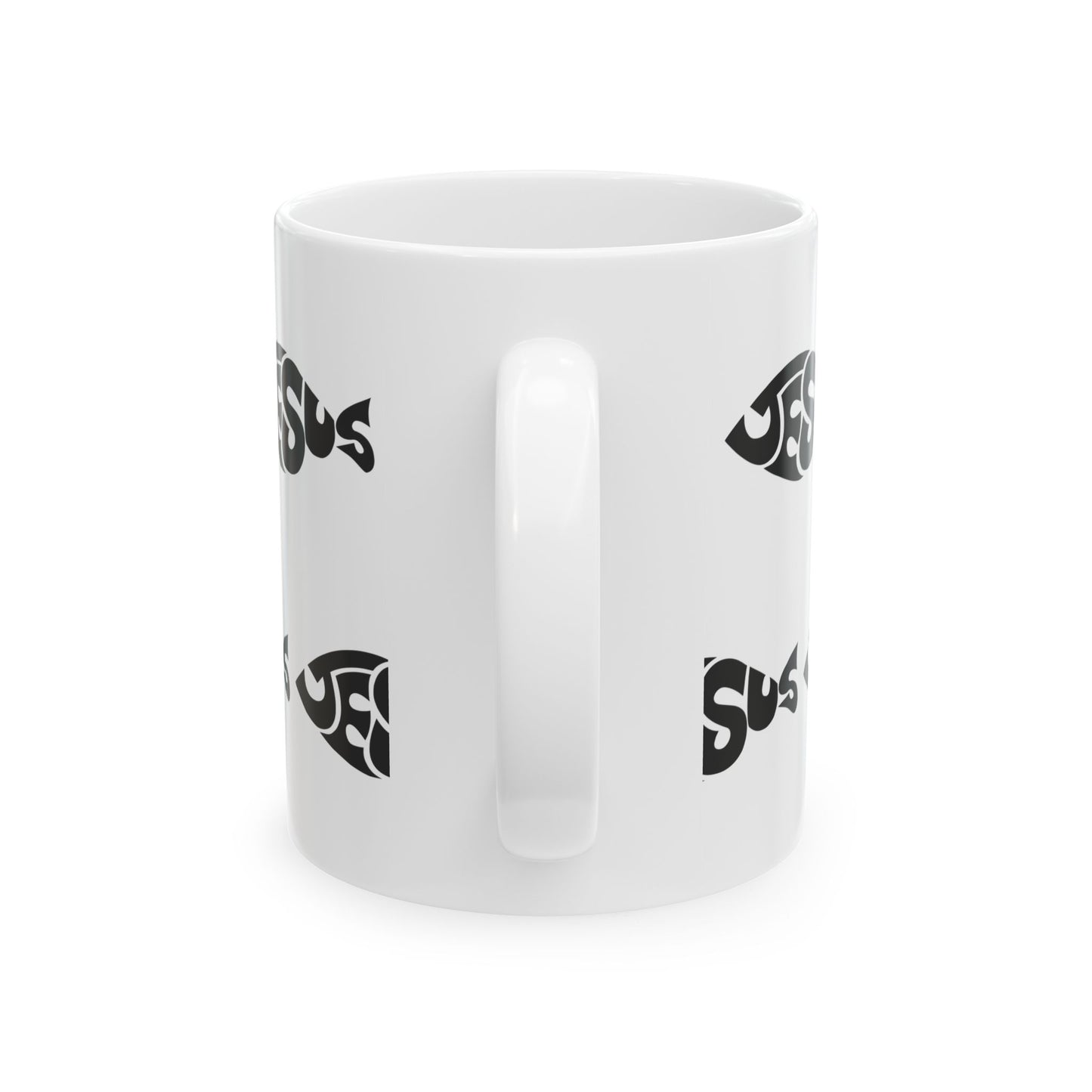 11 oz JESUS Fish Ceramic Mug, Unique Gift for Women & Men of Faith