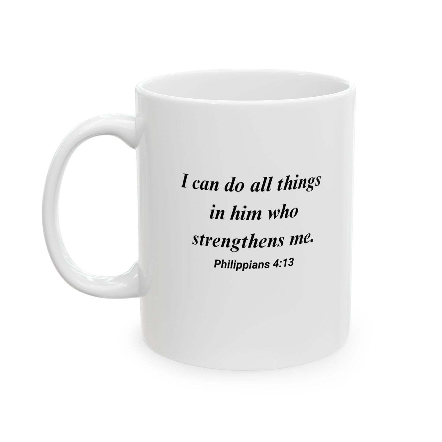 11 oz Ceramic Mug with "coffee with GOD" & Philippians 4:13, Unique Gift for Women & Men of Faith