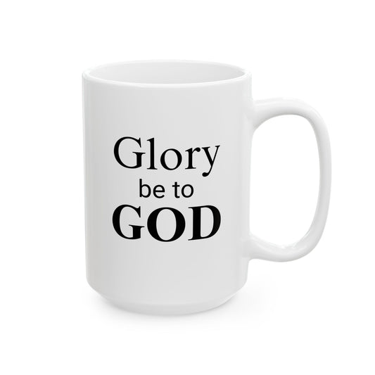 15 oz "Glory be to GOD" & Dove with olive branch ceramic Mug, Unique Gift for Women & Men of Faith