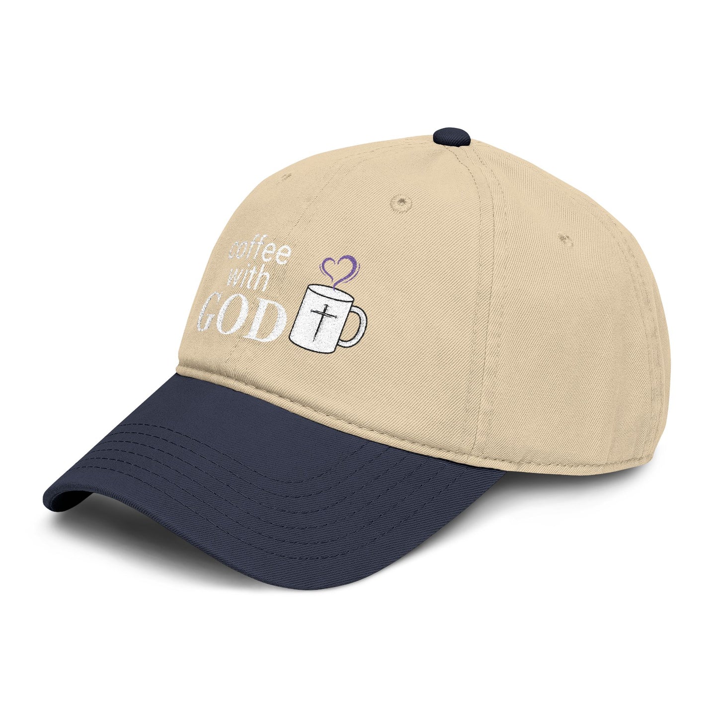 Coffee With God Embroidered Baseball Cap — Faith & Coffee Dad Hat