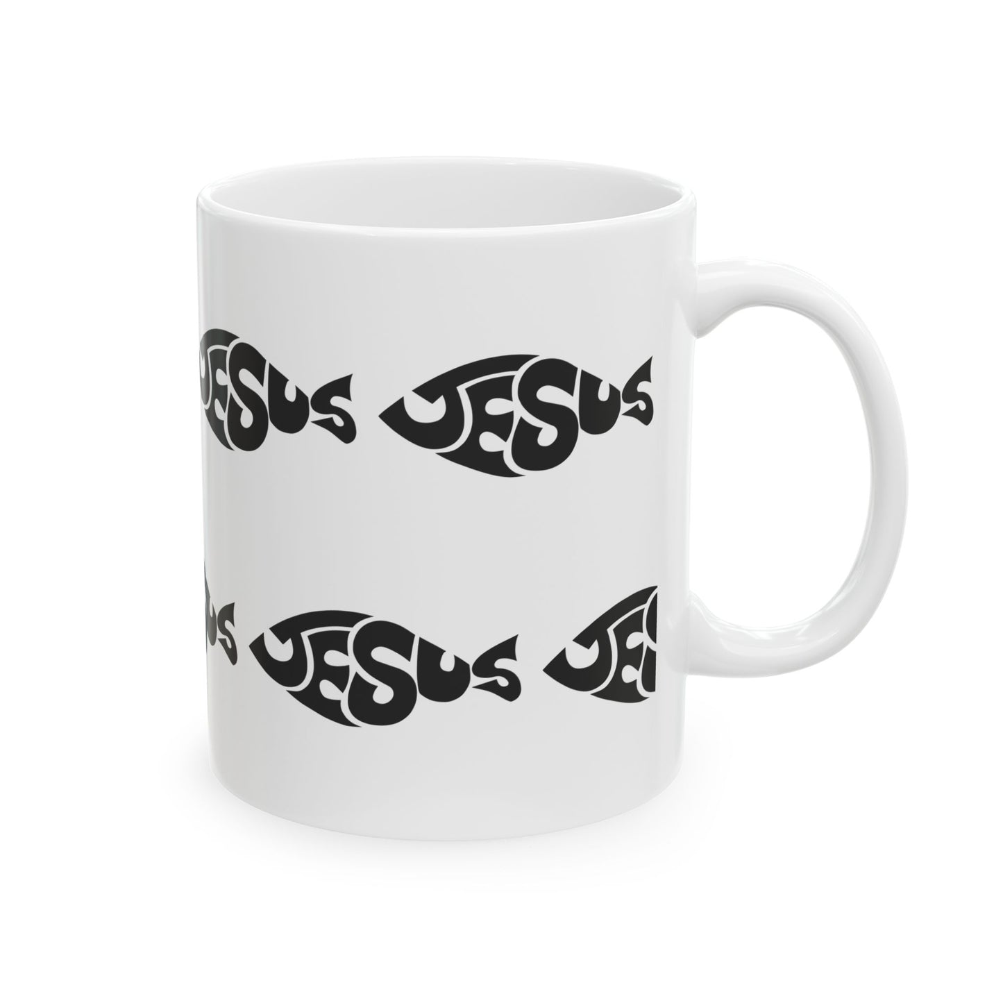 11 oz  JESUS Fish  Ceramic Mug, Unique Gift for Women & Men of Faith