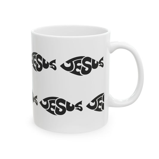 11 oz  JESUS Fish  Ceramic Mug, Unique Gift for Women & Men of Faith