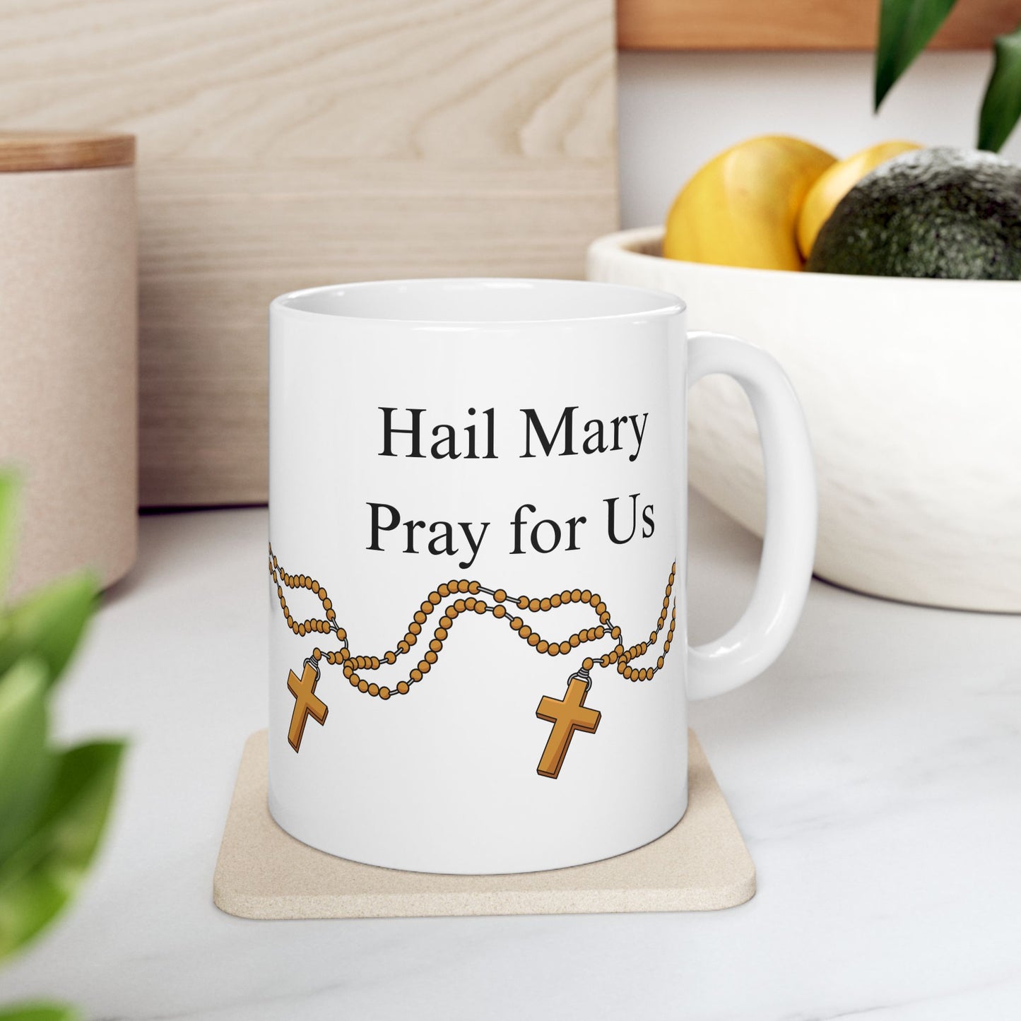 Rosary & Hail Mary 11 oz Mug