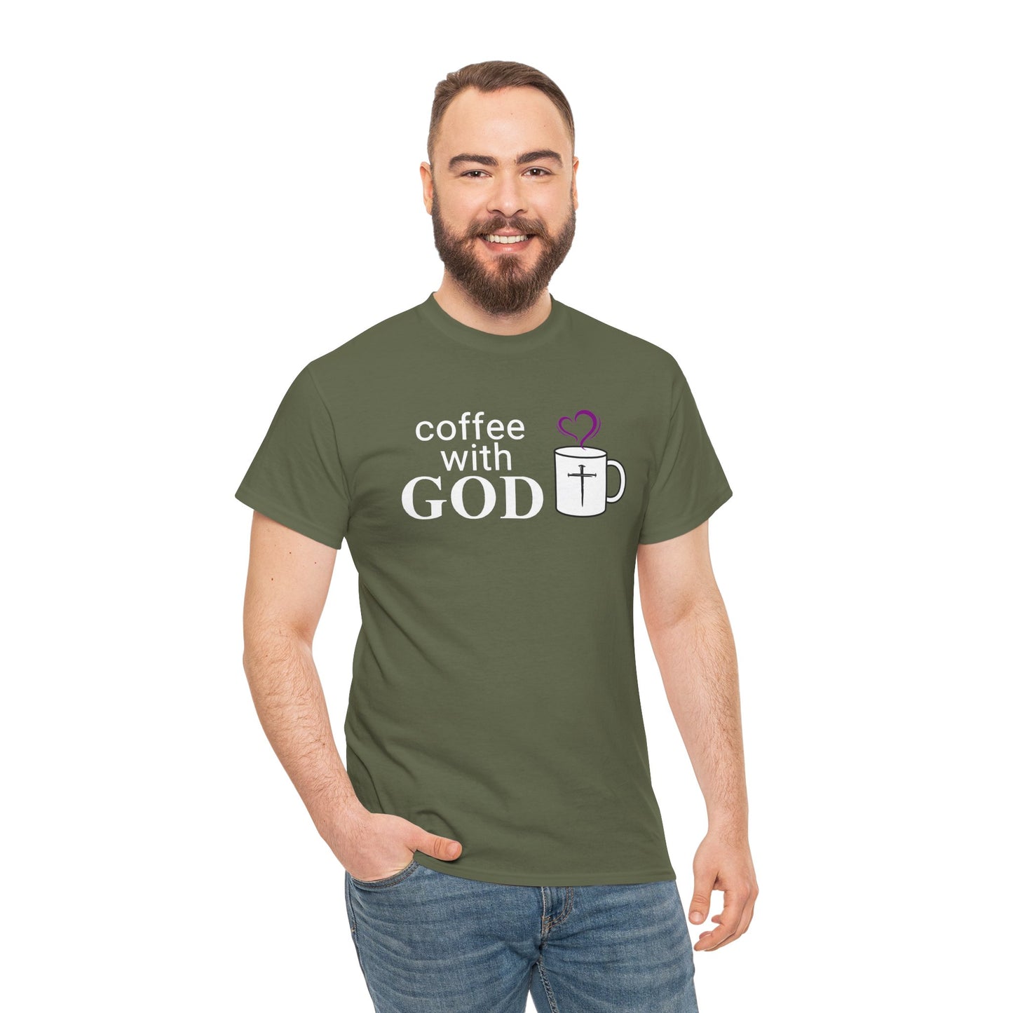Coffee with God Christian Tee — Faith Mug Graphic Shirt