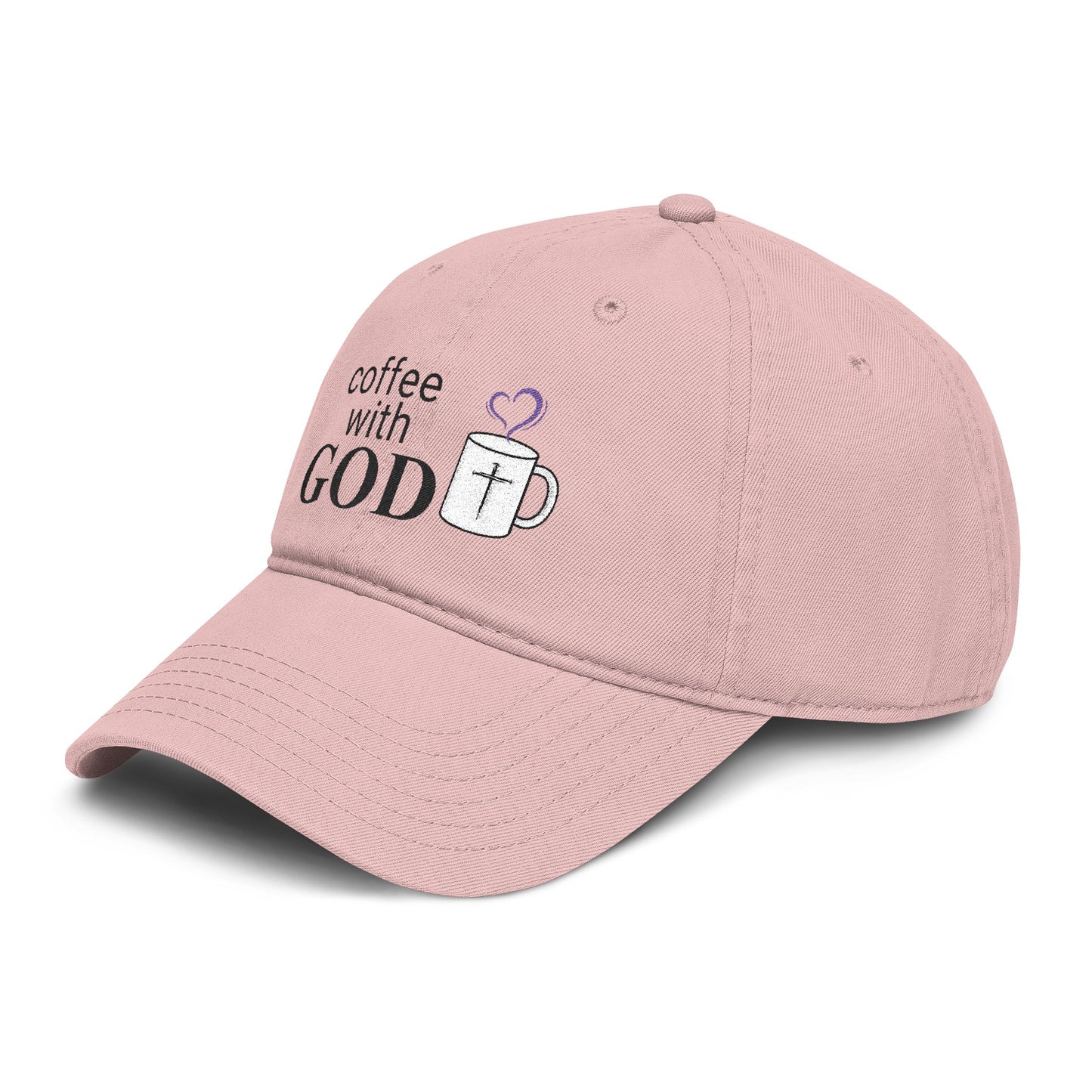 Coffee With God Embroidered Baseball Cap — Faith & Coffee Dad Hat