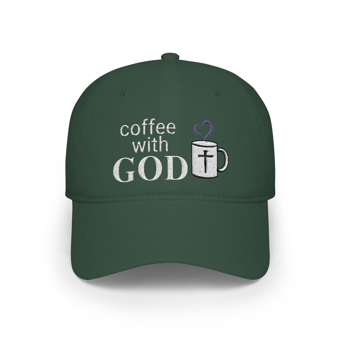 Coffee with God Embroidered Baseball Cap — Christian Faith Hat