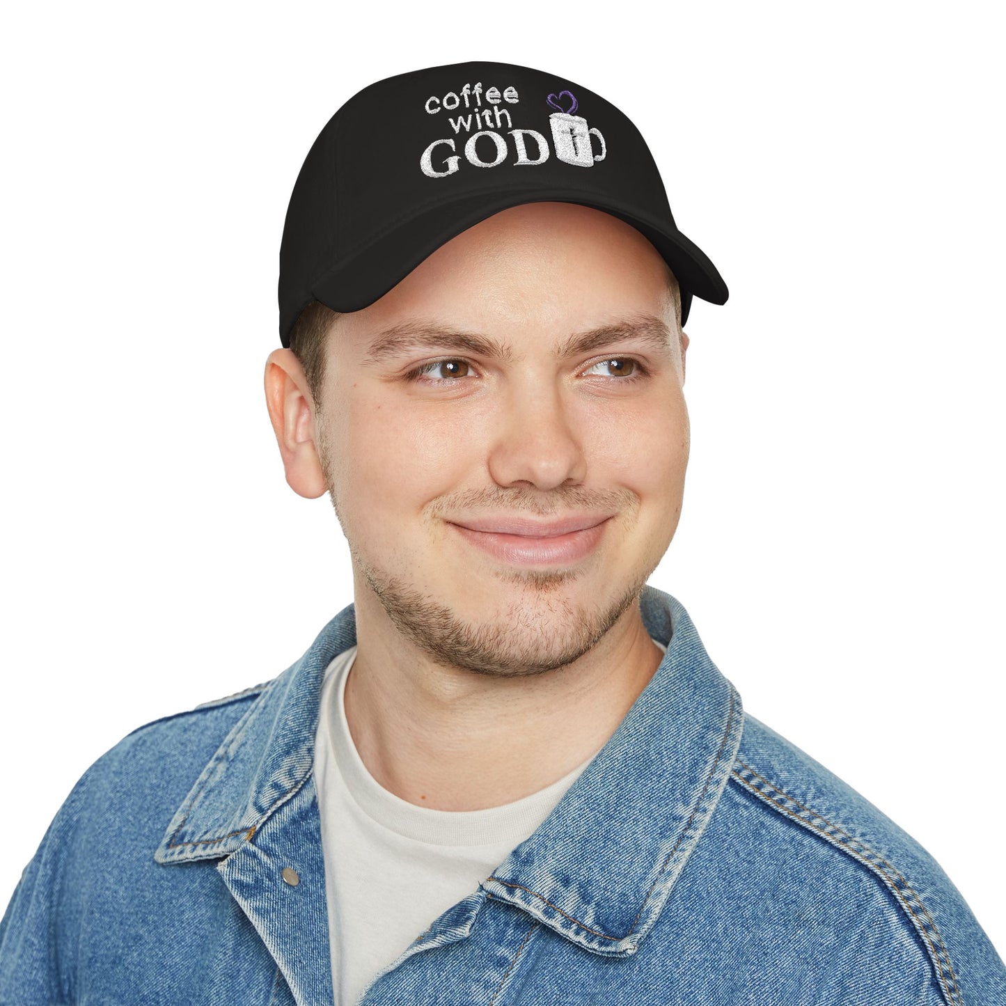Coffee with God Embroidered Baseball Cap — Christian Faith Hat