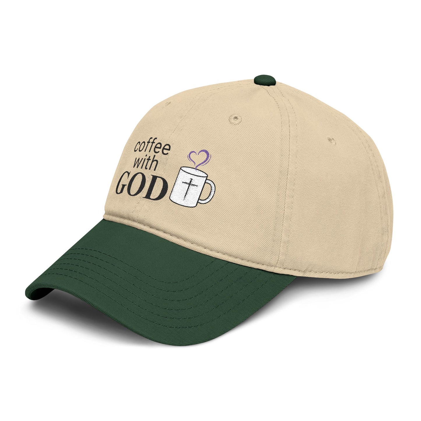 Coffee With God Embroidered Baseball Cap — Faith & Coffee Dad Hat