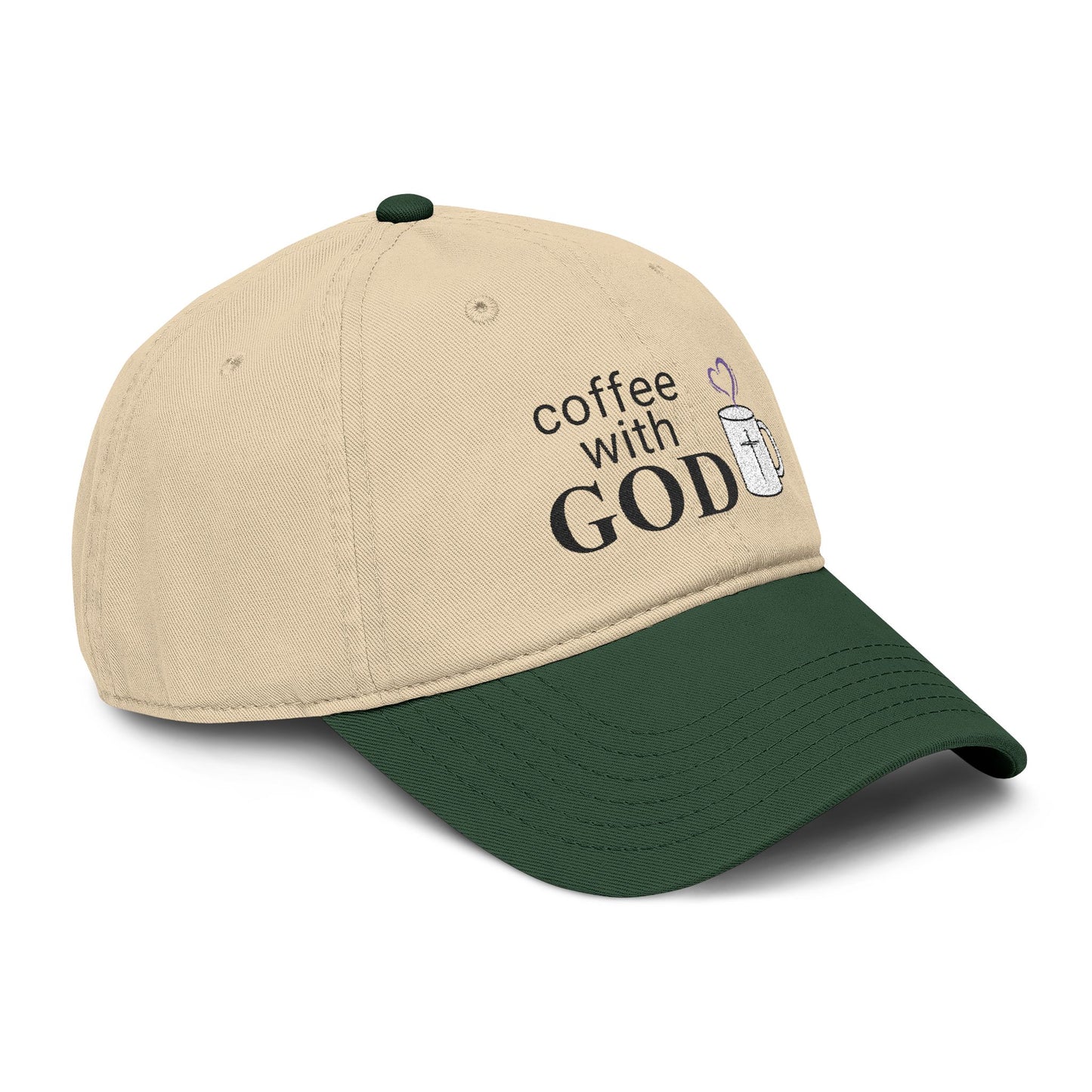 Coffee With God Embroidered Baseball Cap — Faith & Coffee Dad Hat