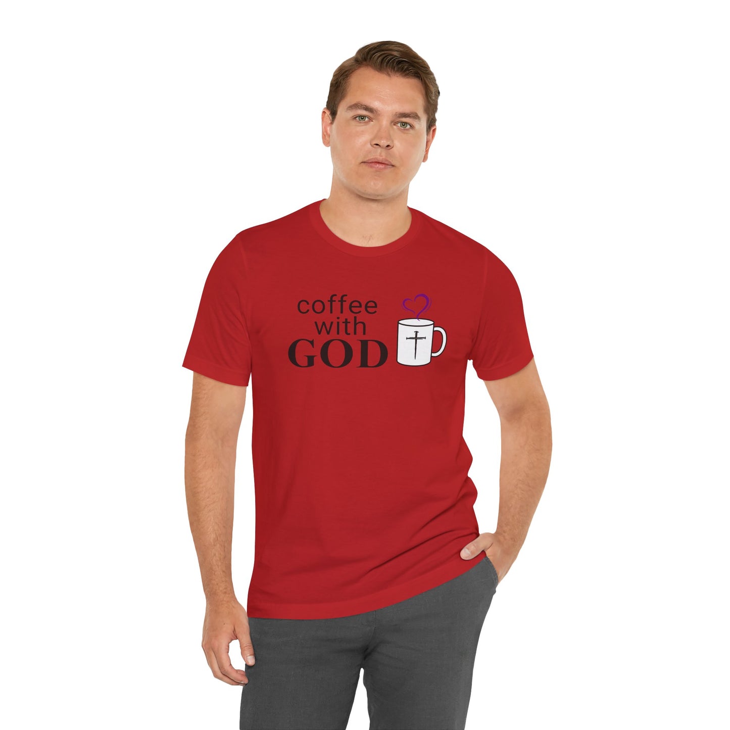 Coffee With God T-Shirt -- Black Print — Christian Faith Prayer Tee