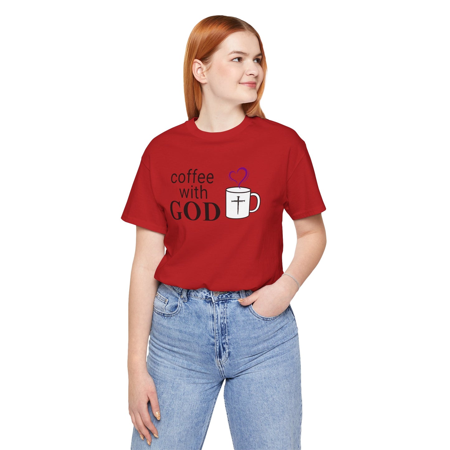 Coffee With God T-Shirt -- Black Print — Christian Faith Prayer Tee