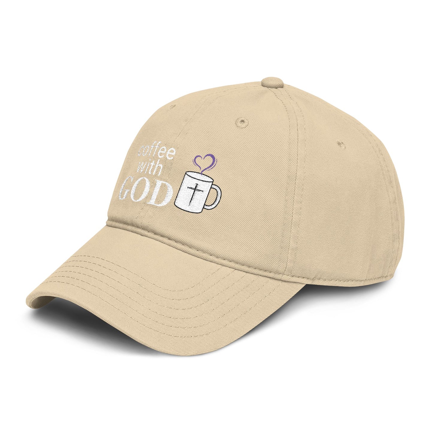 Coffee With God Embroidered Baseball Cap — Faith & Coffee Dad Hat