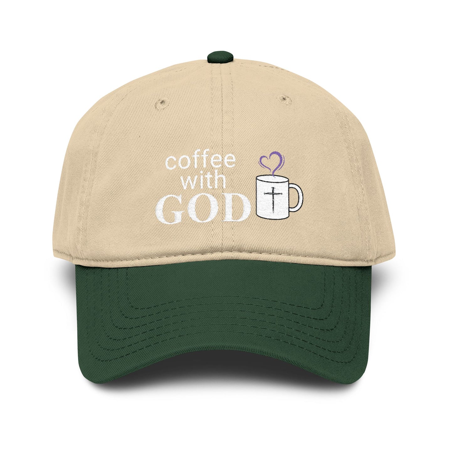 Coffee With God Embroidered Baseball Cap — Faith & Coffee Dad Hat