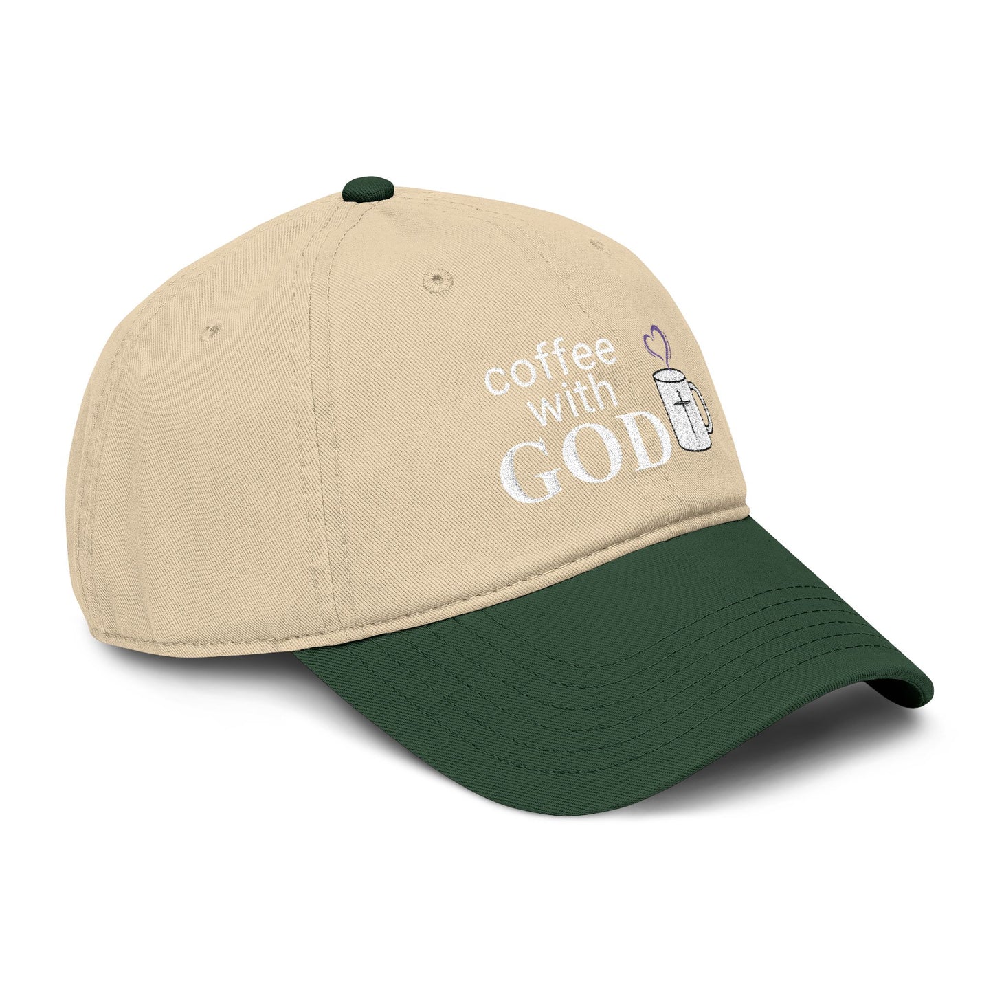 Coffee With God Embroidered Baseball Cap — Faith & Coffee Dad Hat