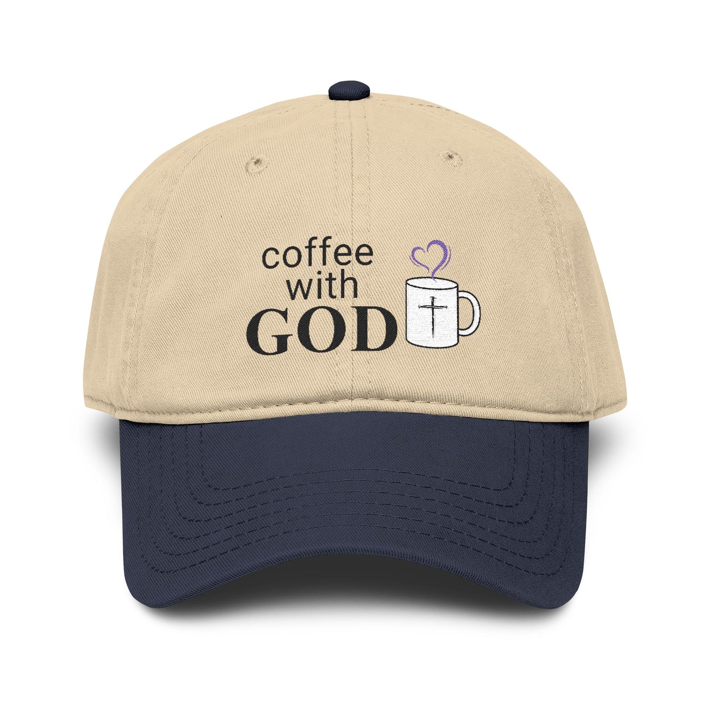 Coffee With God Embroidered Baseball Cap — Faith & Coffee Dad Hat