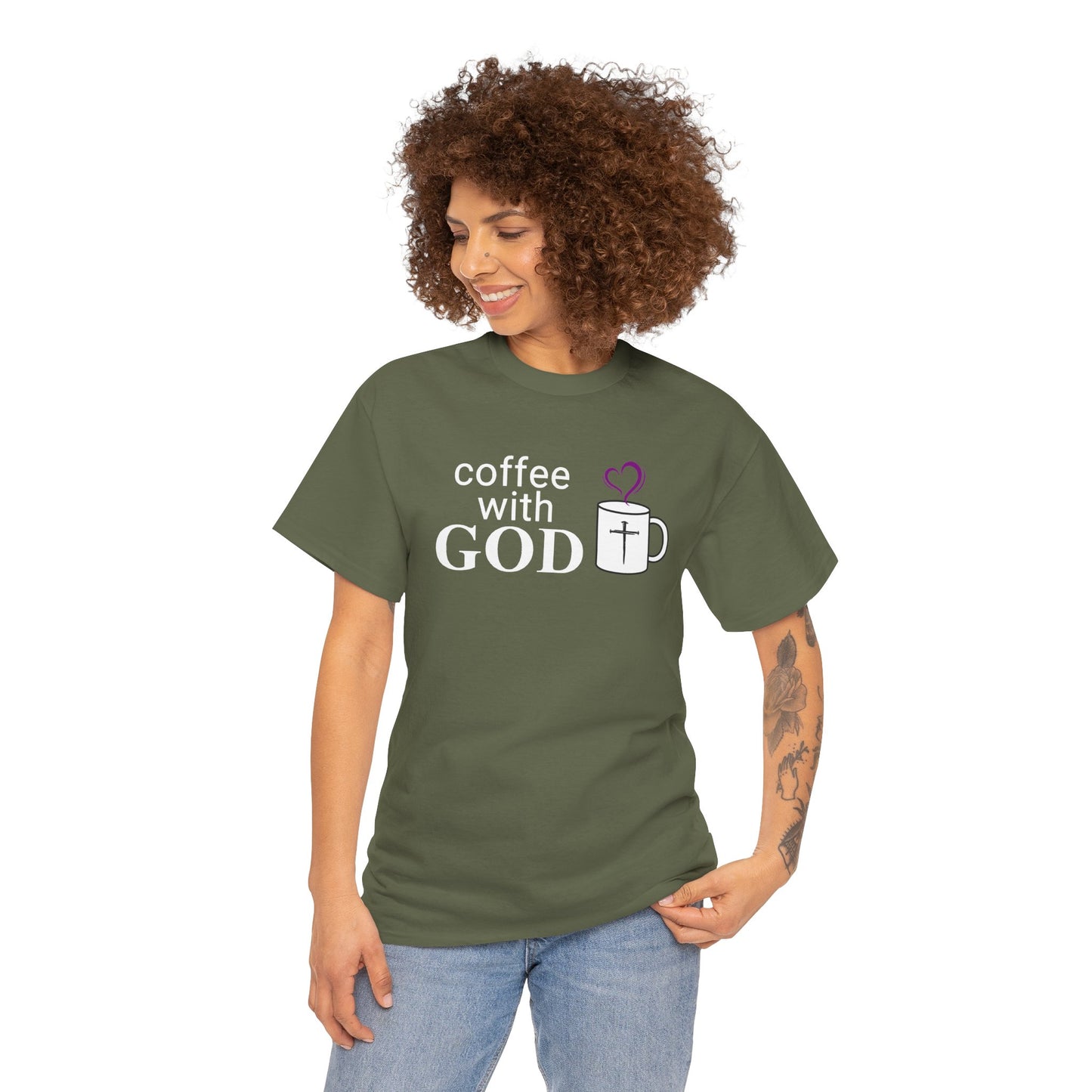 Coffee with God Christian Tee — Faith Mug Graphic Shirt
