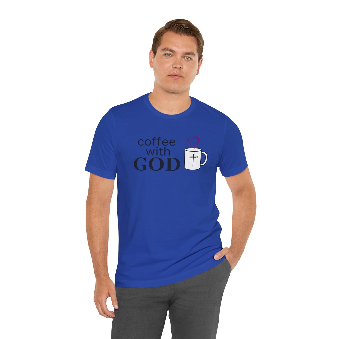 Coffee With God T-Shirt -- Black Print — Christian Faith Prayer Tee