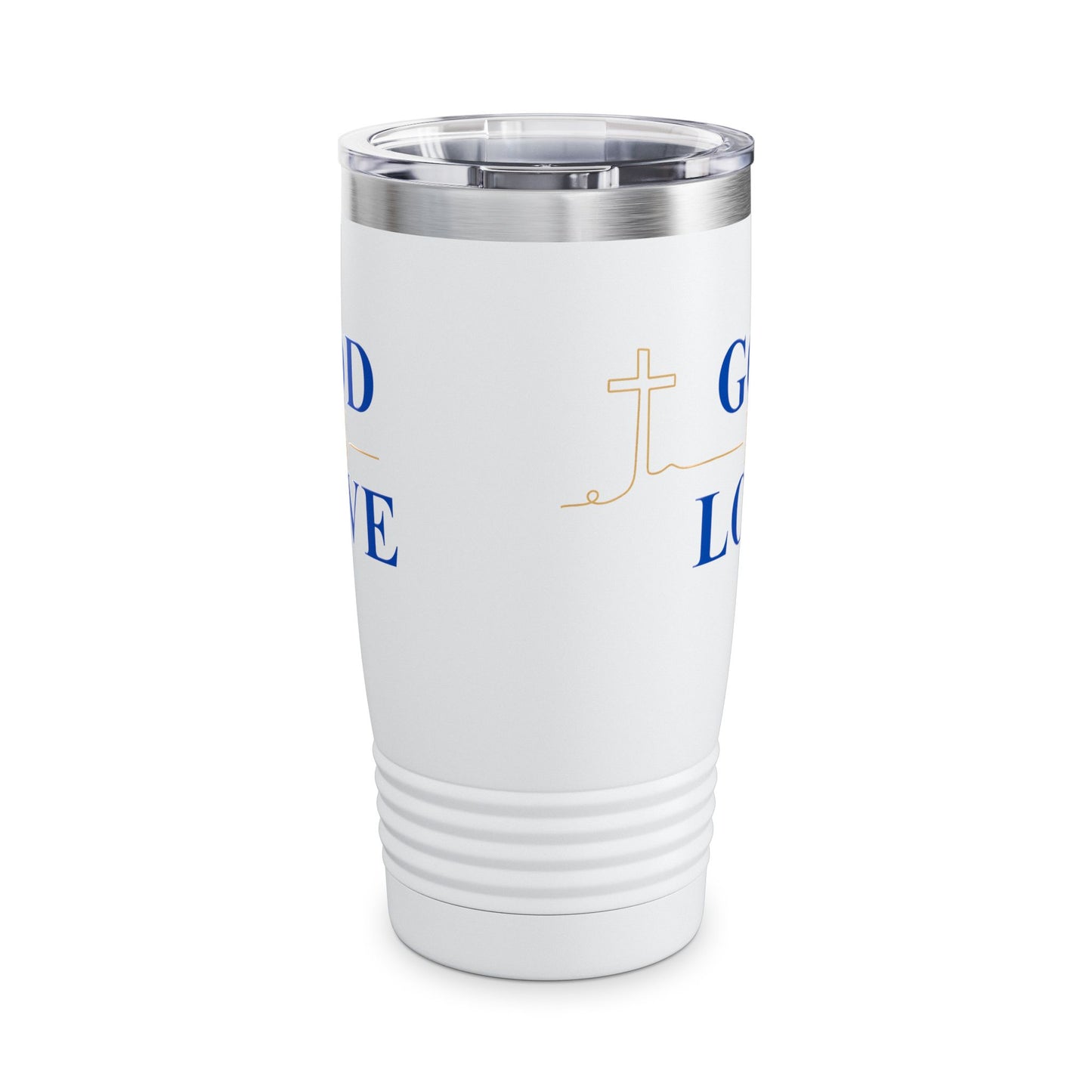 "God is Love" Inspirational Stainless Steel White 20oz Tumbler. Wonderful religious gift for someone on the go.