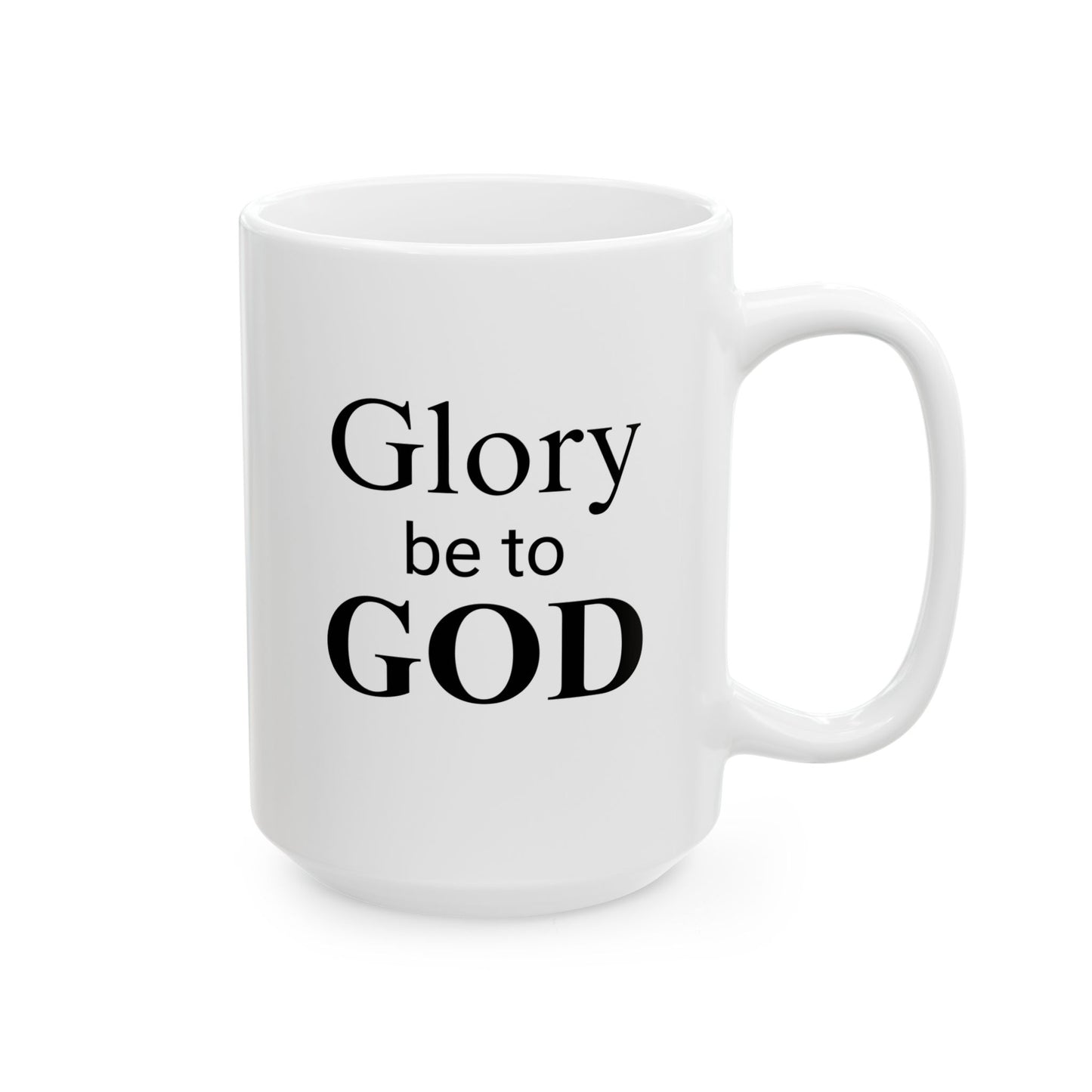 15 oz "Glory be to GOD" & Dove with olive branch ceramic Mug, Unique Gift for Women & Men of Faith