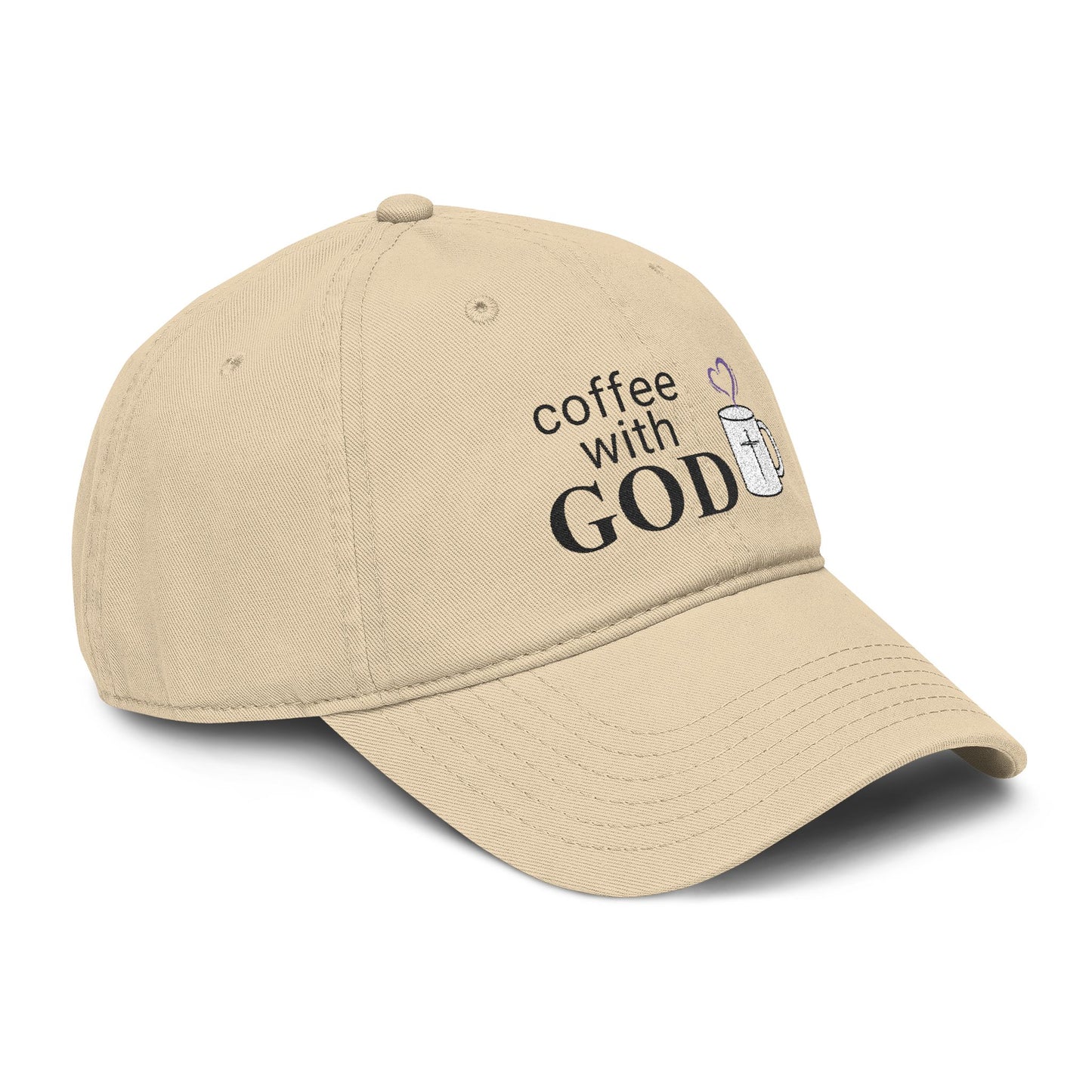 Coffee With God Embroidered Baseball Cap — Faith & Coffee Dad Hat